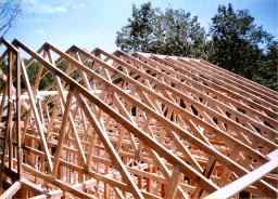 Truss roof of an addition