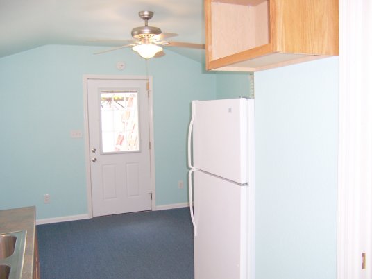 Refrigerator/freezer. Ice maker easily added to water supply line from bathroom.