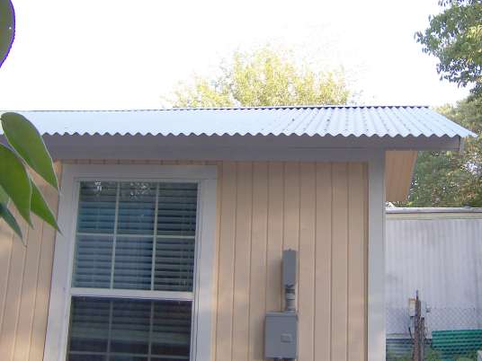 Commercial Grade Galvalume Roof. This corrugated metal has taller peaks and deeper valleys to handle more water without leaks. It is also a heavier gauge metal than what they sell in most hardware stores.