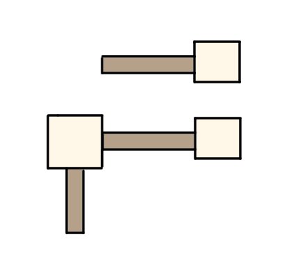 Top shows a ramp straight out from a flat platform. Bottom shows a ramp from a flat platform to another flat platform to allow turns or a resting area.