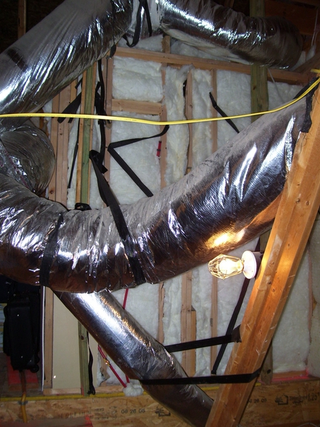 Attic view of new shower room.